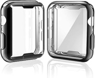 Julk [2-Pack] 40mm Case for Apple Watch Series 6 / SE/Series 5 / Series 4 Screen Protector, Overall Protective Case TPU HD Ultra-Thin Cover (1 Black+1 Transparent)