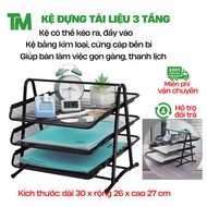 Khay đựng tài liệu để bàn  3 ngăn kệ tài liệu văn phòng bằng thép cao cấp lắp ráp tiện lợi