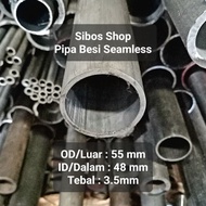 Seamless Iron Pipe Od 55mm x Id 48mm Thickness 3.5mm Length 10cm to 70cm