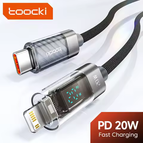 Toocki PD 20W Fast Charging Type C Cable For iPhone 14 13 12 11 Pro Max 8 7 6 Plus X XR XS Transpare