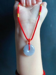 天然緬甸玉翡翠 烏雞水墨 平安扣 項鍊 禮物 小孩 大人 皆可調節