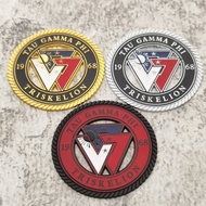 1 x Metal 3D 3 Inches TAU GAMMA PHI Car Emblem Sticker 1968 Triskelion Logo Motorcycle Auto Bike Emb