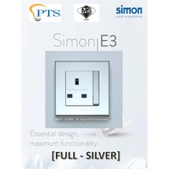 SIMON E3 Silver - 13A Switch Socket (BIG ROCKET) plug