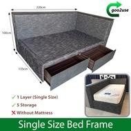 [FREE DELIVERY] Super Single Size Bed Frame with Storage Furniture Home &amp; Living Goo2use
