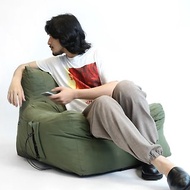 OUTPUT LIFE-機能單人沙發 軍綠/沙色2色可選 舒適坐臥感 GOOUT款