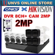 HIKVISION x CYNICS  8 Set Channel Set 8CH HIK Camera WITH HDD Set Up To 2MP 1080P  (Free p2p phone o