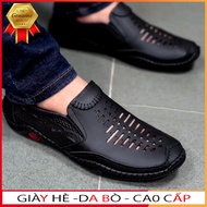 Giày mọi nam giày nam thoáng khí da bò đục lỗ thoáng khí cho mùa hè thoáng mát - p02