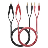 Goupchn LCR Meter Test Leads Terminal Kelvin Clips Kabel Wayar ke Palam Pisang 4mm Berlapis Emas 1.2
