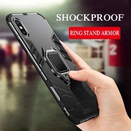 iPhone 6 6S 7 8 Plus XS Max XR【Magnetic Ring Kickstand Case】Hard Armor Hybrid Shockproof Cover