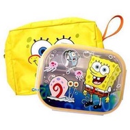 【現貨+預購】海綿寶寶/SPONGEBOB-SQUAREPANTS+小蝸：不鏽鋼！餐盤+袋組(尺寸:255×190×47mm(含蓋)、耐溫80℃)_免運。