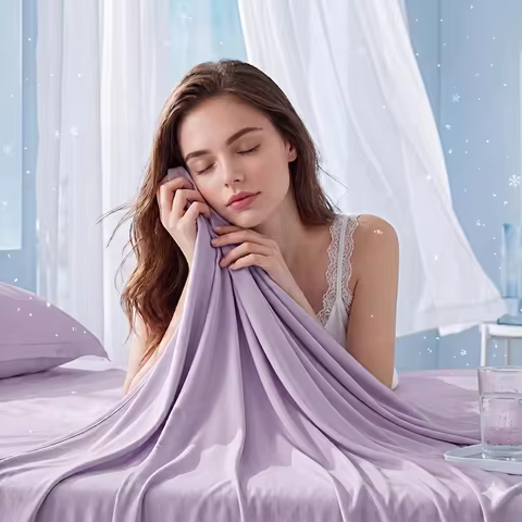 Summer Ice Silk Cooling Blanket Lightweight Breathable Multi-functional Thin Cooling Bed Blanket Sol