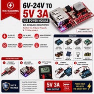 6-24V 12V/24V to 5V 3A CAR USB Charger Module DC Buck step down Converter 12v 5v power supply module
