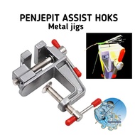 Assist hook assembly tool hok vise knot fish fishing tie assist hok hook metal jig tying fish VAGUM0