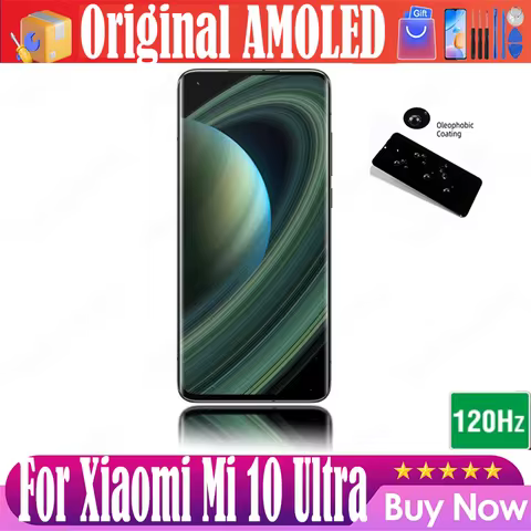 Original 6.67" OLED Replacement For Xiaomi Mi 10 Ultra M2007J1SC LCD Display Touch Screen Digitizer 