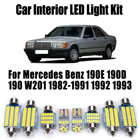 14Pcs Canbus LED Interior Dome Reading Bulbs Light Kit For Mercedes Benz 190E 190D 190 W201 1982- 19