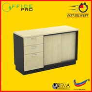 Combination Of Low Cabinet | Sliding Door With Fixed Pedestal 2D1F | 固定底柜 滑门式书柜+抽屉 | OFFICE PRO | T-