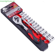 moonlightyaa 1 4 Socket Set 15Pcs 4-13mm Metric Drive with 72-Teeth Quick-Released Ratchet Wrench Ex