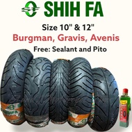 SHIH FA Tire Size 10" & 12" (Burgman, Avenis, Gravis) with Sealant/Pito