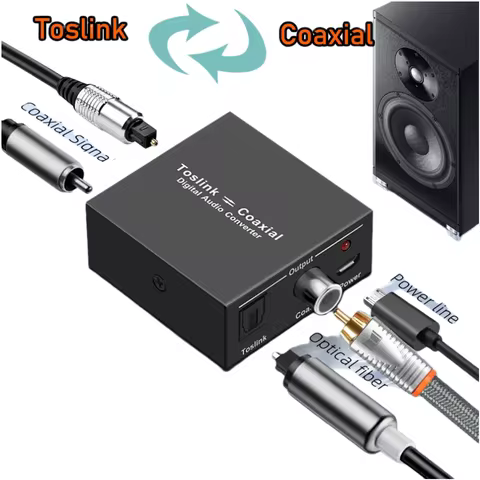 Bi-Directional Toslink to Coaxial Digital Audio Converter SPDIF Optical to Coax Coaxial to Optical T