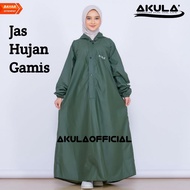 HIJAU AKULA GAMIS RAINCOAT, Best Women's RAINCOAT By AKULA Anti-Seepage Army Green