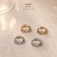 Yours by Jo Designer Piece Sterling Silver Sleek Link Hoop Earrings