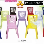 KT WARE 12 unit unit 3V High Quality Stackable Dining Plastic Chair kerusi plastik bangku plastic  Ez-701