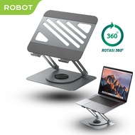 ROBOT RT-LS06 Rotateable 360˚ Holder Laptop Aluminium Alloy Liftable & Foldable Cooling Stand Silver