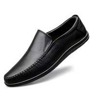 Giày Loafer Nam Da Bò Thật Cao Cấp Mềm Mại Thoáng Khí Dễ Mang Đi Lái Xe Size 38-47 Đế Cao Su