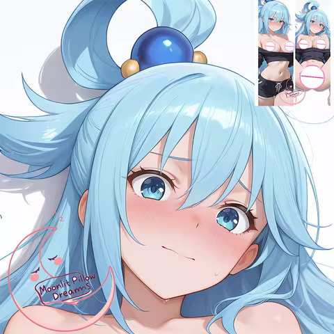 Dakimakura Pillow Case 2WT 50x150cm - Aqua Double Sided R18+ Anime Waifu Body Pillow for Otaku Adult