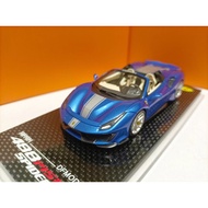 DF 1 43 Ferrari 488 Pista Spider Convertible Version Supercar Resin Model Blue Silver
