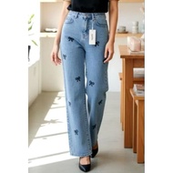 Lovito Denim Ribbon Pants, S
