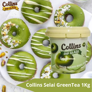 Selai Collins Dip Glaze GreenTea Matcha - 1Kg Selai Donat Toping Roti / EXP 2026 / Toping Makanan