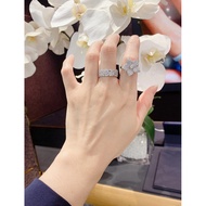 APM Monaco Water Drop Ring Female Silver White Light Luxury Unique Design Romantic Chic Hand Jewelry