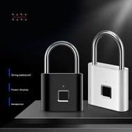 (SPTakashiF) Smart Fingerprint Padlock Waterproof Biometric Fingerprint Keyless Door Lock USB Rechargeable Security Padlock For House Unlock