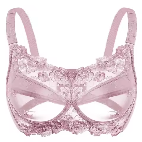 Women's Non-padded Full Coverage Underwire Minimizer Embroidered Bra 34 36 38 40 42 44 46 48 B C D E