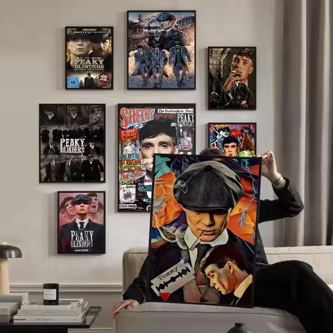 Movie P-Peaky B-Blinders TV DIY Sticky Poster Waterproof Paper Sticker Coffee House Bar Home Decor
