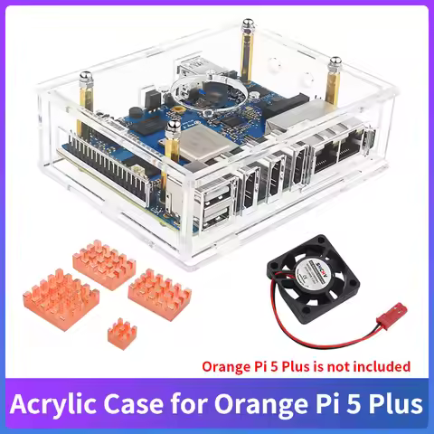 Orange Pi 5 Plus Acrylic Case Clear Box Transparent Enclosure Optional Cooling Fan Copper Aluminum H