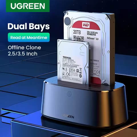 UGREEN HDD Docking Station SATA to USB 3.0 Adapter for 2.5 3.5 SSD Disk Case HDD Box Dock Hard Drive