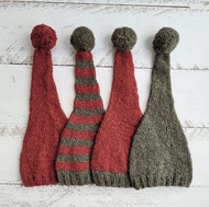 新生兒紅綠瞌睡帽，嬰兒照片道具。