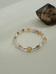 amber dawn/黃水晶 黑銅鈦晶 雪花幽靈 白水晶/水晶手鍊 客製化