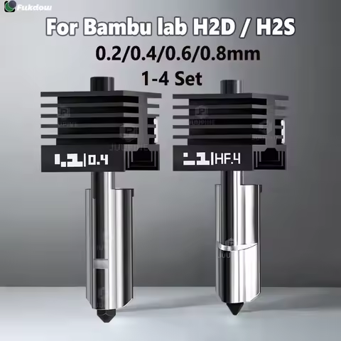 For H2D/H2S Hotend For Bambu Lab H2D hotend kit 0.2/0.4/0.6/0.8mm nozzle H2d Hotend Standard Flow Ho