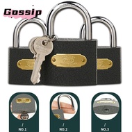GOSSIP Iron Lock, with 2 Keys Grey Drawer Cabinet Padlock, Portable Metal Hardened Lock Beam Anti-Th