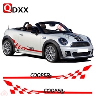 2Pcs Car Door Both Side Skirt Checker Flag Stripes Decal Stickers For MINI Cooper S R55 R56 R58 R59 