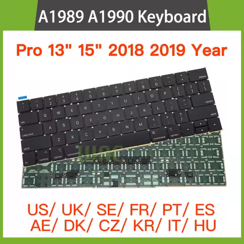 New Loptop Replacement Keyboard for Macbook Pro 13" 15" A1990 A1989 Bulit-in Keyboard US UK EU FR DE