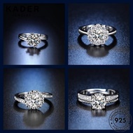 KADER JEWELRY Silver 925 Original Adjustable Women Moissanite Perempuan Fashion Ring Diamond Cincin M136