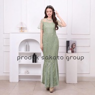 DRESS PESTA MODERN BROKAT TILE DUYUNG MIX TUTU / BAJU PARTY GAUN TERUSAN KONDANGAN NATALAN AKHIR TAH