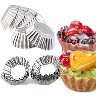 10pcs Aluminium Acuan Tart Shell Tart Mould  Egg Tart Kuih Tart Fruit Tart Cheese Tart 3.5cm 4.5cm 5