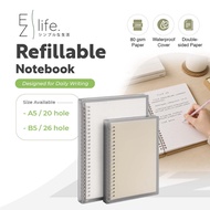 Buku Nota EzLife 120 Pages B5 Notebook A5 Notebook Loose Refillable Line Notebook Diary Book 笔记本