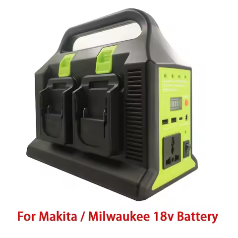 For Makita Milwaukee 18V Battery 300W Sine Wave Inverter To AC 110V 220V USB PD3.0 Tpye-C Power Bank