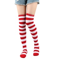 Kaos Kaki Wanita Belang Belang Panjang Diatas Lutut Overknee Long Strip Socks JK Lolita Cosplay